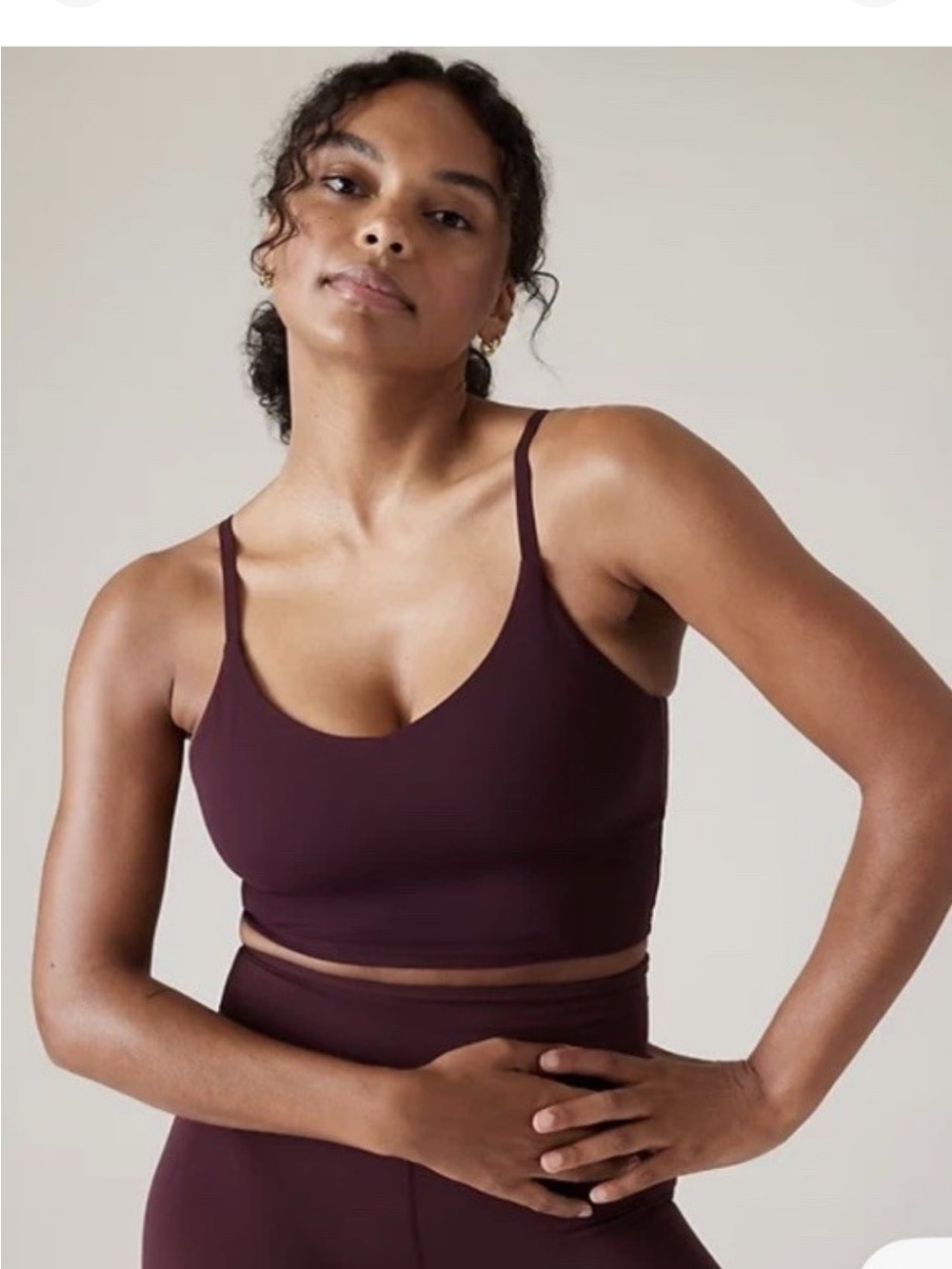 Athleta Elation V-Neck Longline Bra D-DD
